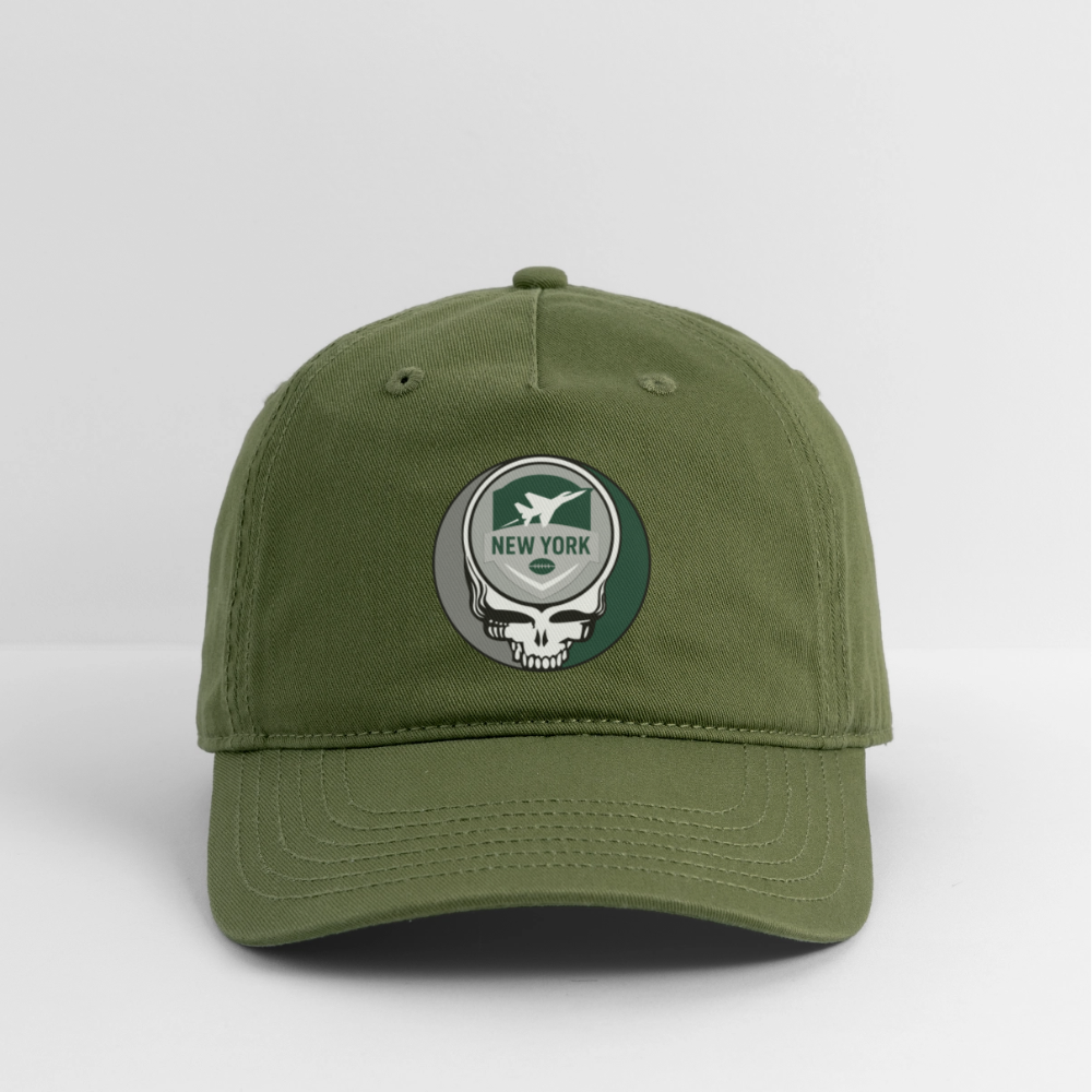 Gridiron Edition | New York Jets Stealie Baseball Dad Hat - olive green