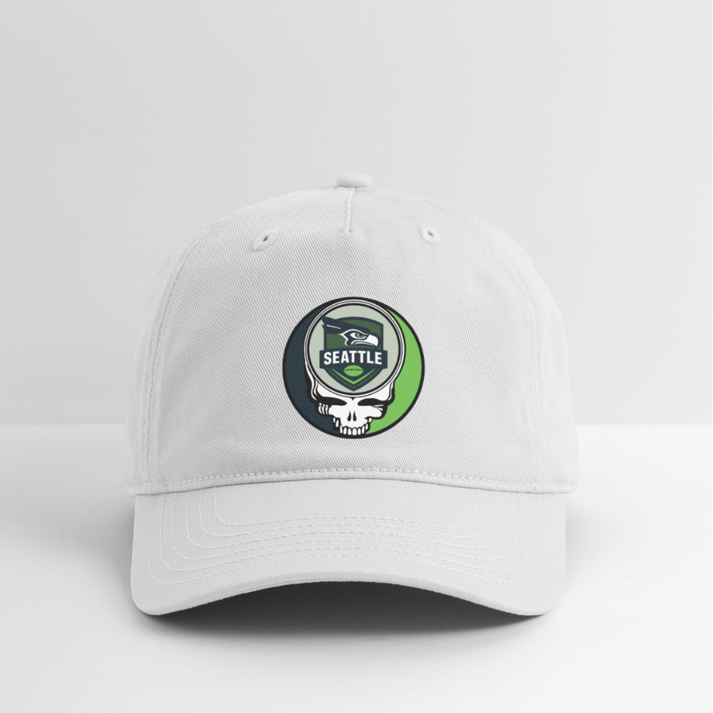 Gridiron Edition | Seattle Seahawks Stealie Baseball Dad Hat - white