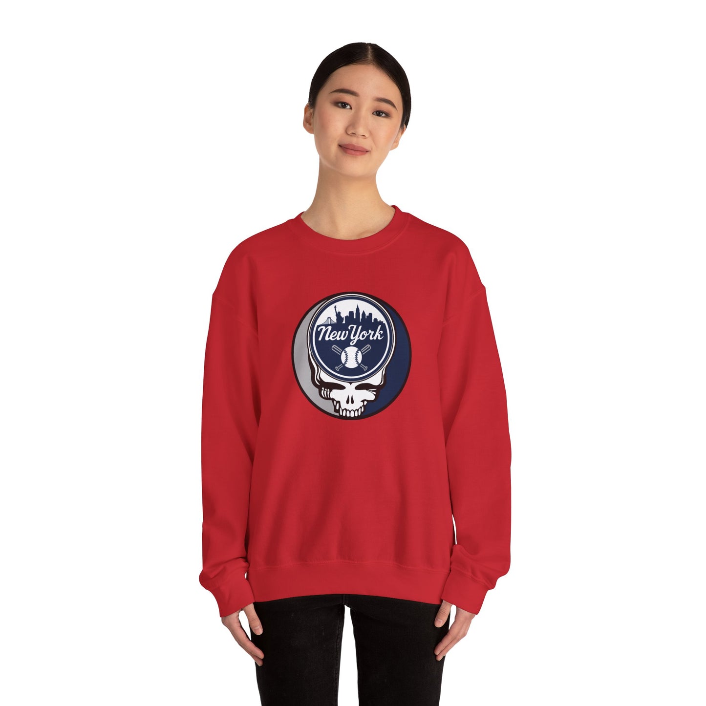 New York Baseball Stealie Grateful Dead Crewneck Sweatshirt - MLB