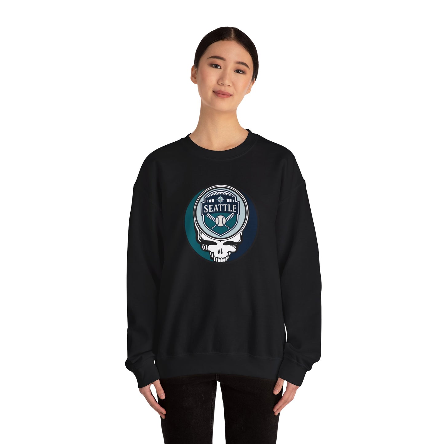 Seattle Mariners Grateful Dead Stealie Crewneck Sweatshirt - MLB