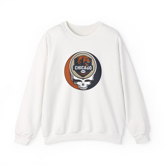 Chicago Football Grateful Dead Stealie Crewneck Sweatshirt