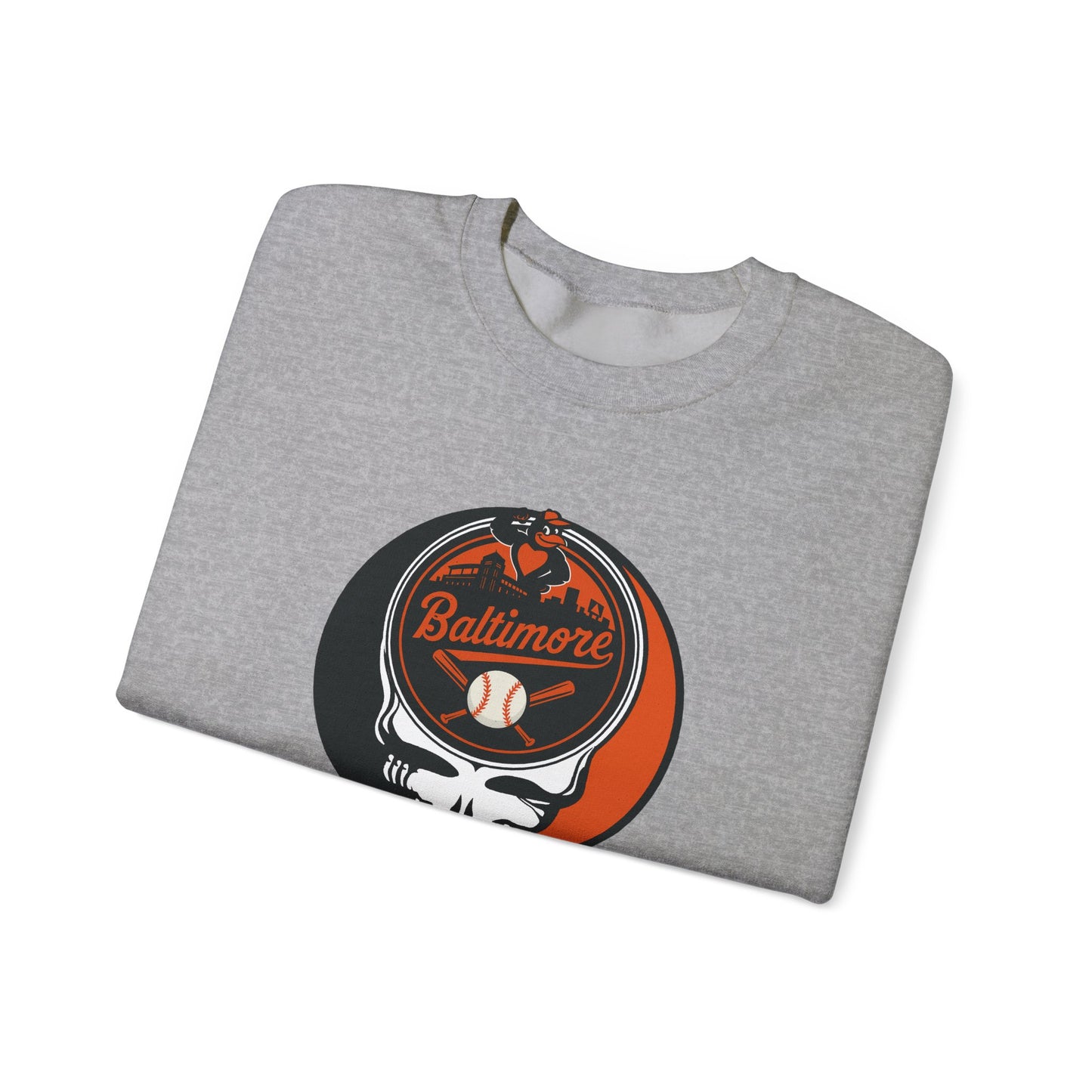 Baltimore Orioles Grateful Dead Stealie Crewneck Sweatshirt - MLB