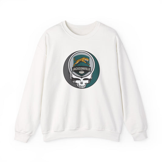 Jacksonville Football Grateful Dead Stealie Crewneck Sweatshirt - NFL