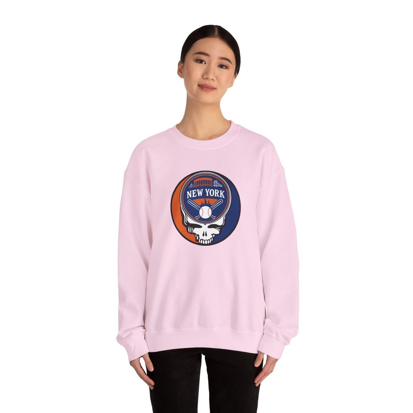 New York Baseball Grateful Dead Stealie Crewneck Sweatshirt - MLB