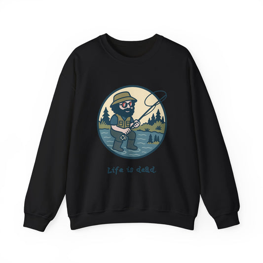 Fly Fishin' Jerry | Life is dead. Crewneck Sweatshirt