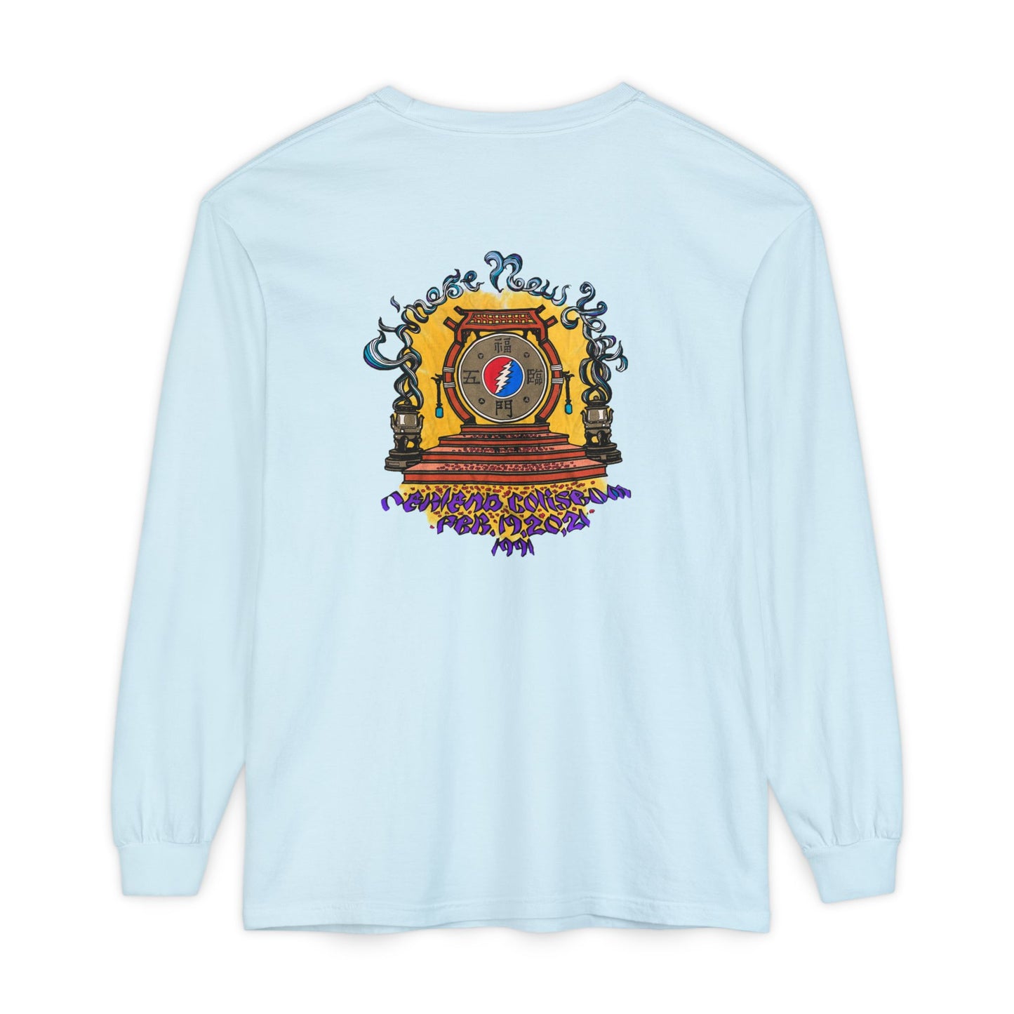 Grateful Dead Chinese New Year Concert Two-Sided Long-Sleeve Tee - Garment-dyed
