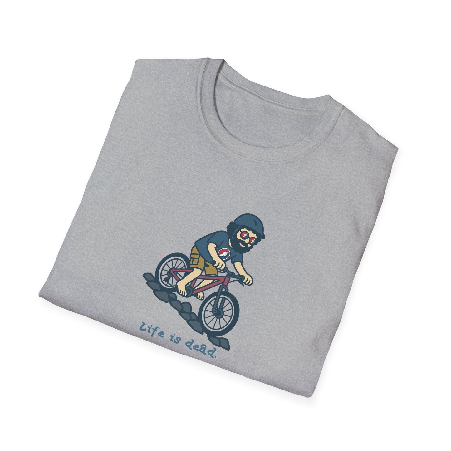 Mountain Bikin' Jerry - Life is dead. Grateful Dead TShirt