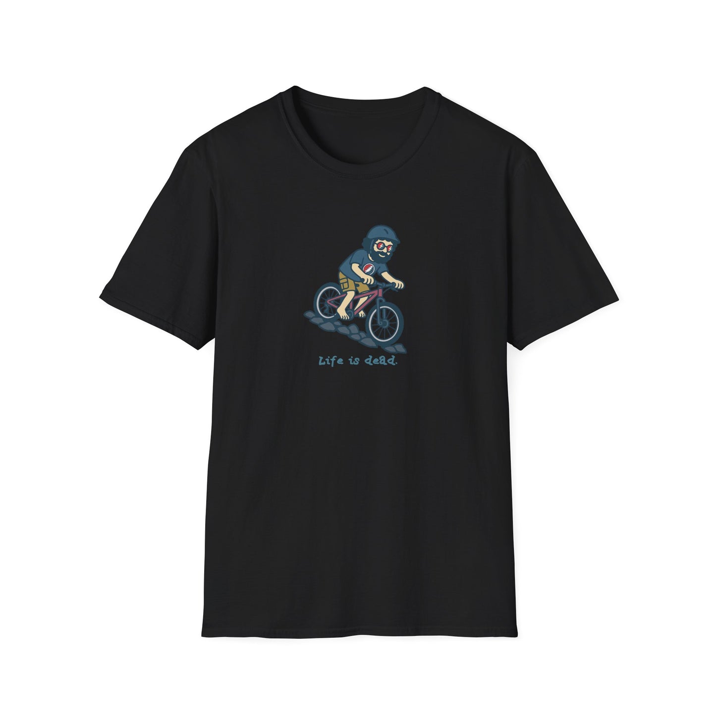 Mountain Bikin' Jerry - Life is dead. Grateful Dead TShirt
