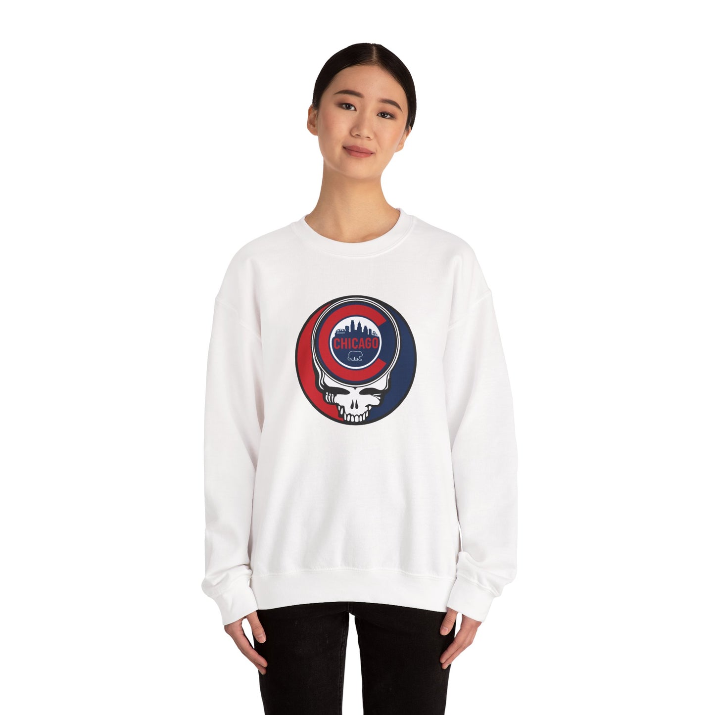 Chicago Cubs Stealie Grateful Dead Crewneck Sweatshirt - MLB