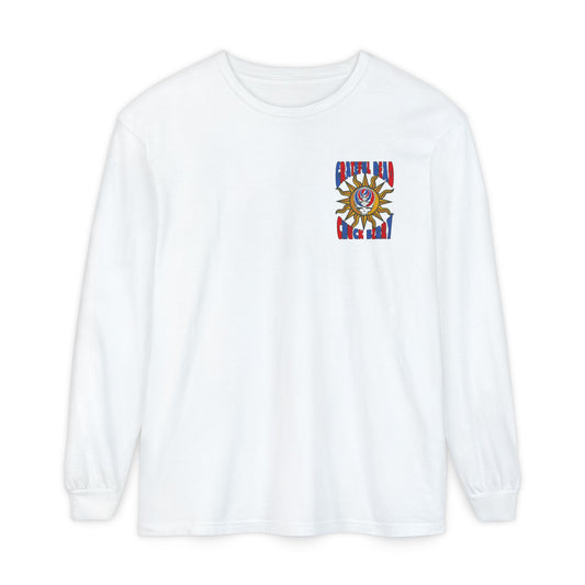 Portland Meadows Grateful Dead and Chuck Berry 1995 Concert Tee Two-Sided Garment-dyed Long Sleeve T-Shirt
