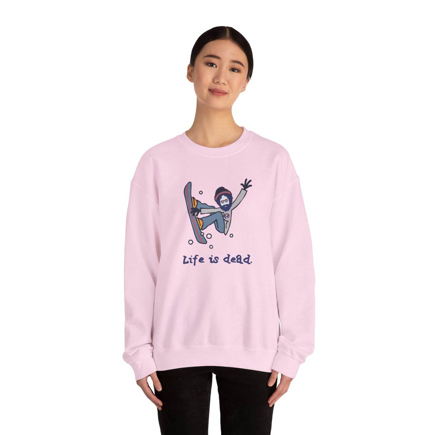 Snowboardin' Jerry | Life is dead. Crewneck Sweatshirt