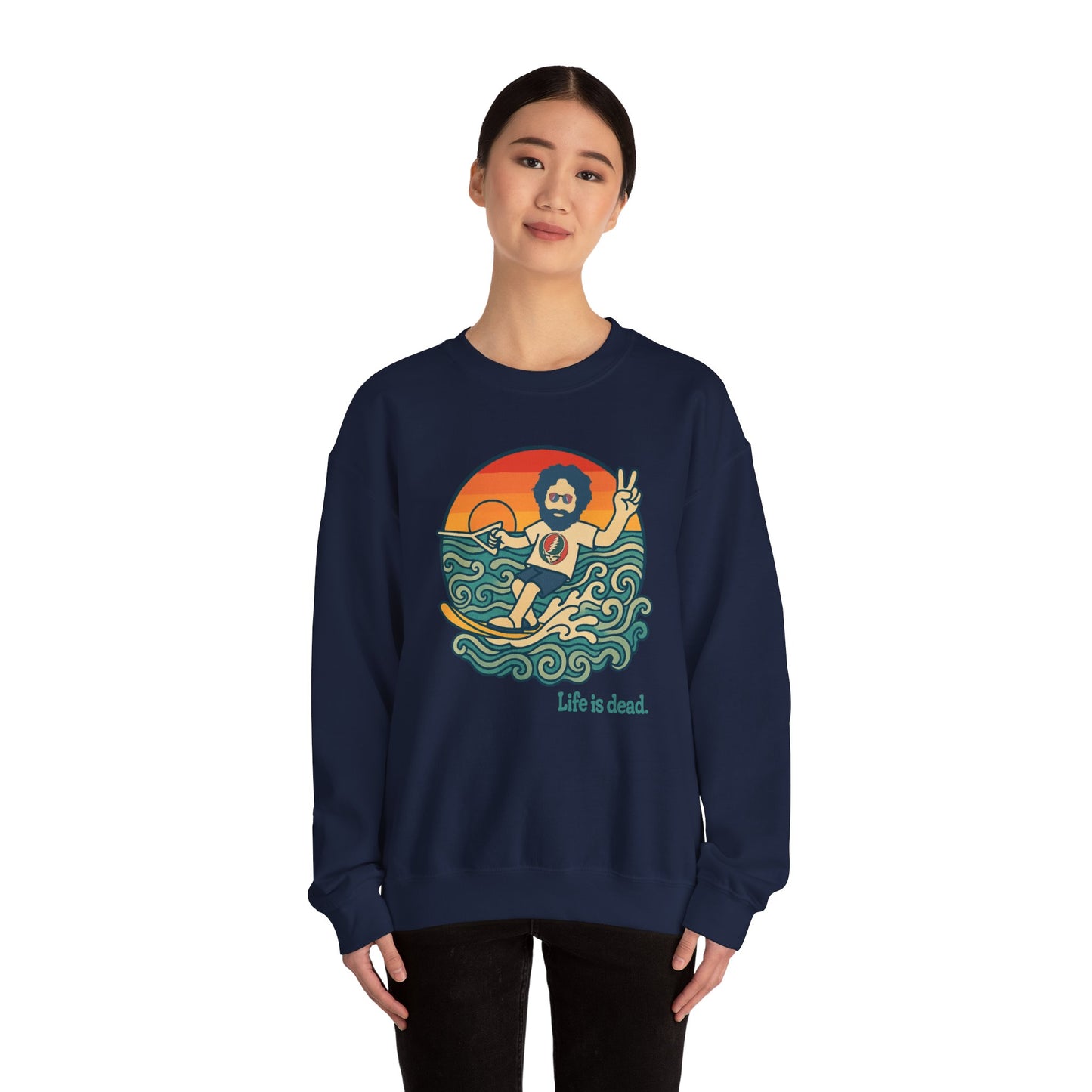 Waterskiin' Jerry Life is dead. Crewneck Sweatshirt