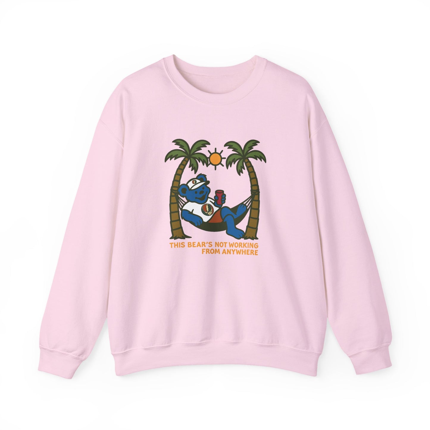 This Bear's Not Workin' From Anywhere | Life is dead. Crewneck Sweatshirt
