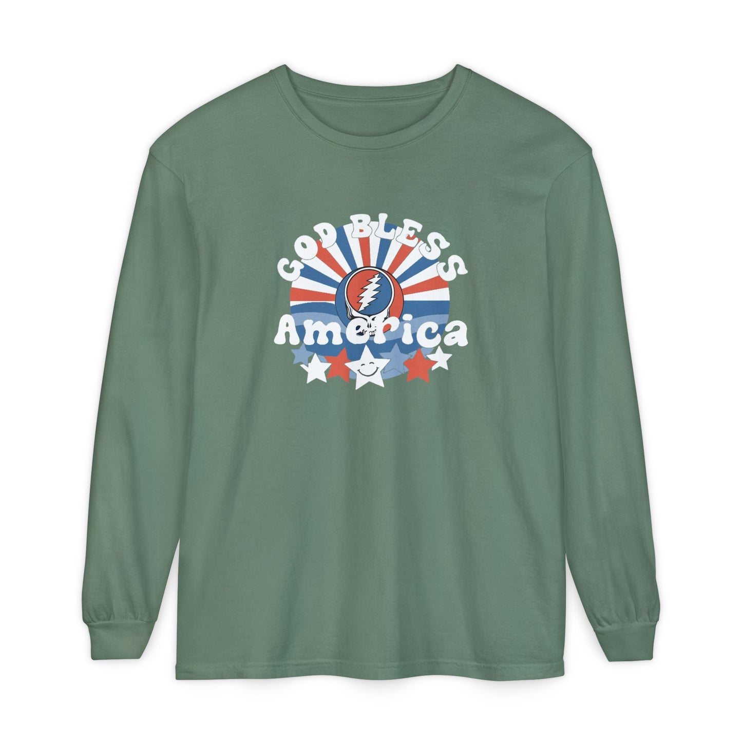 God Bless America Vineyard Collection Garment-Dyed Long Sleeve