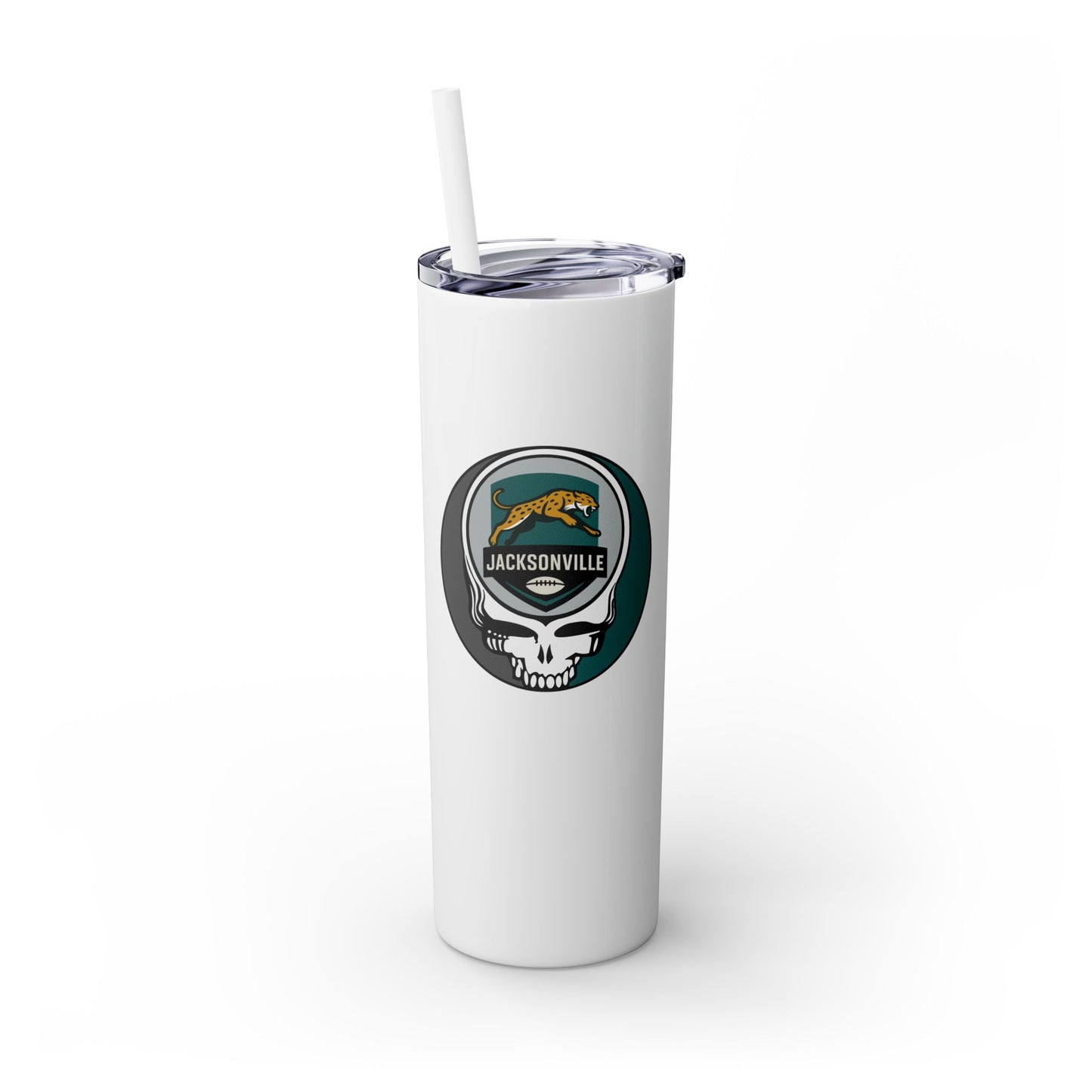 Jacksonville Football Stealie Skinny Tumbler with Straw, 20oz - NFL