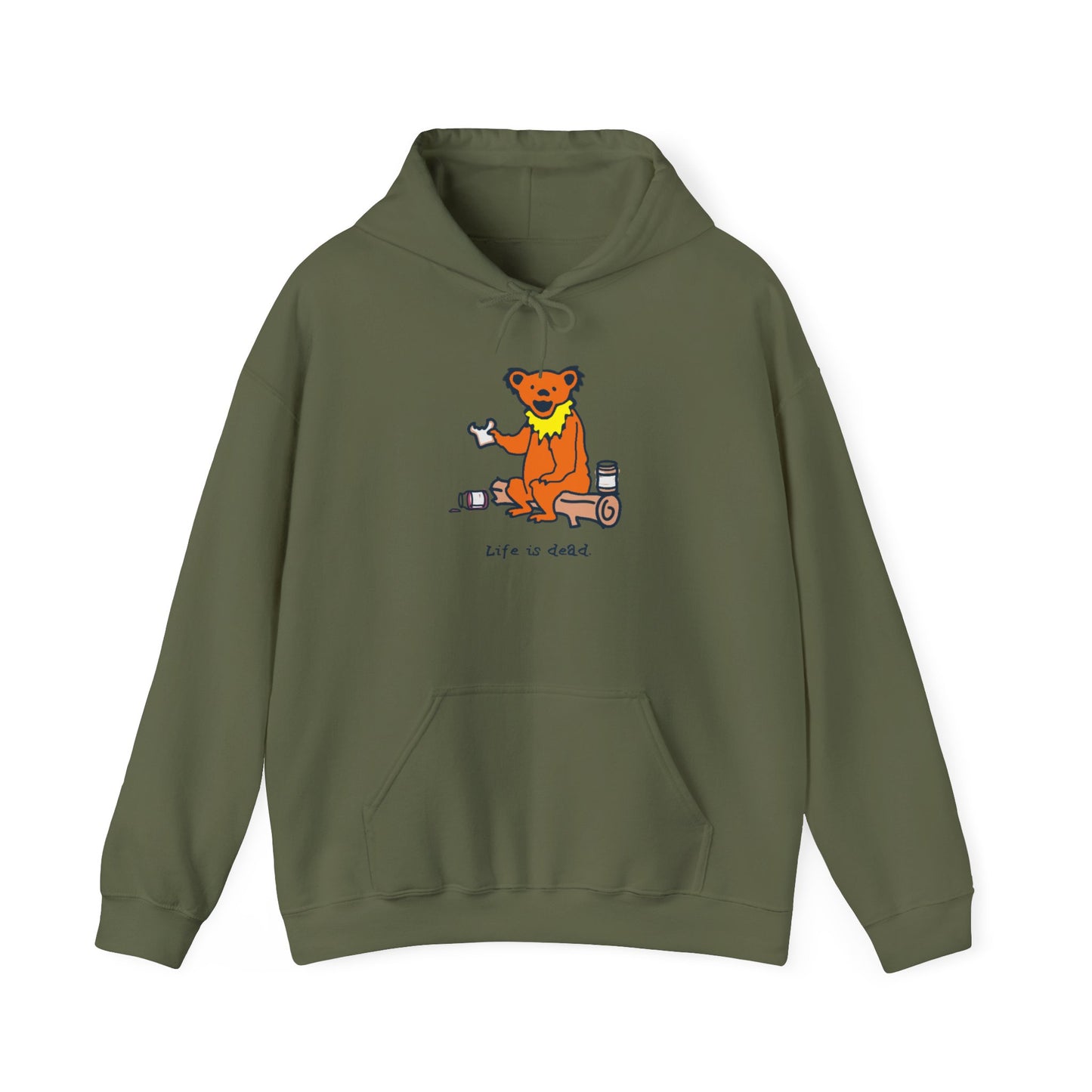 Life is dead. Snackin' Bear Grateful Dead Unisex Hoodie