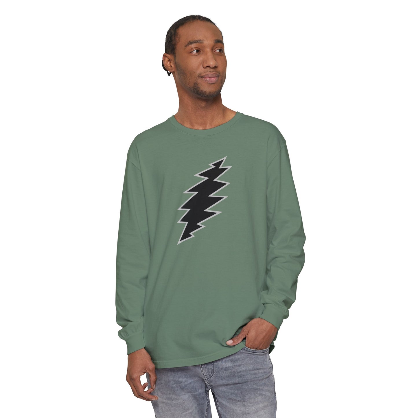 Black Bolt Garment-Dyed Long Sleeve T-Shirt