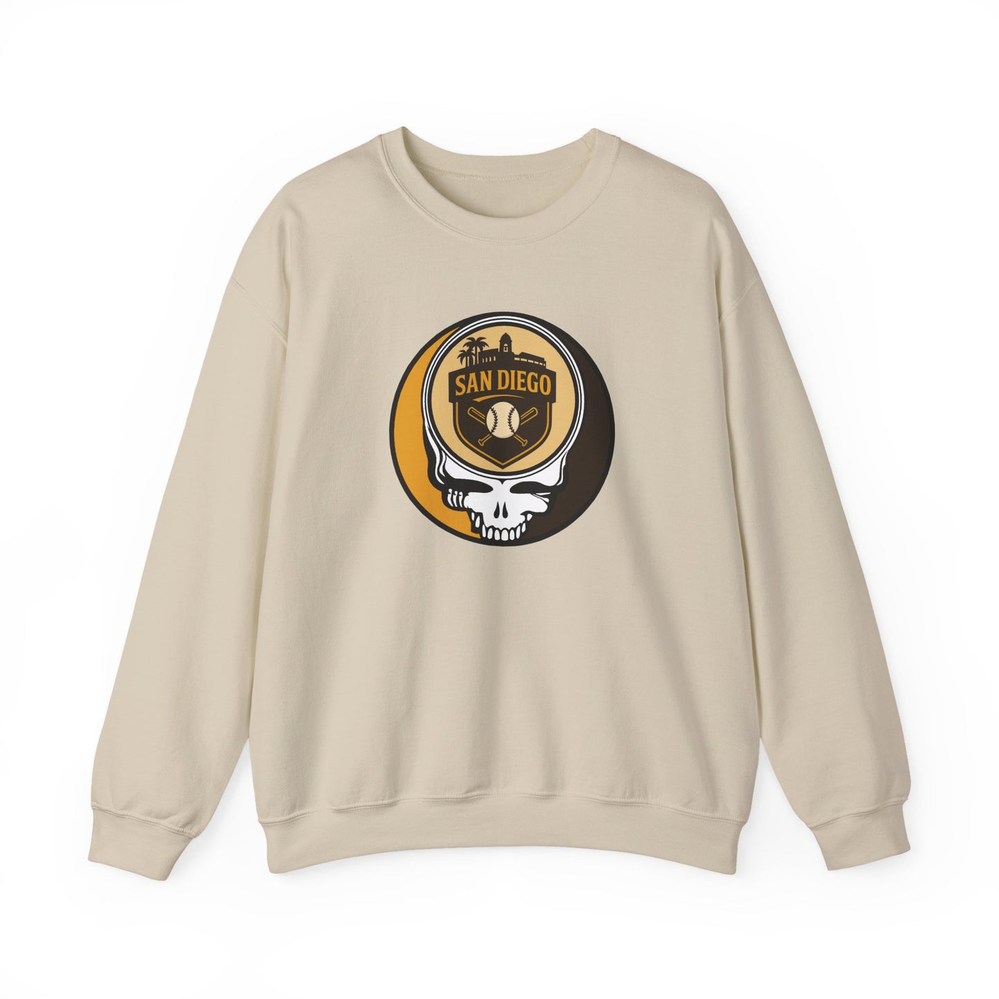 San Diego Padres Grateful Dead Stealie Crewneck Sweatshirt - MLB