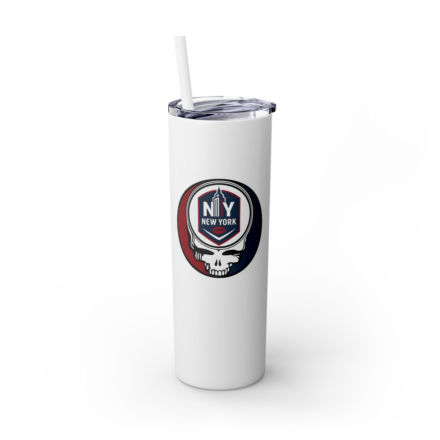 New York Football Stealie Skinny Tumbler with Straw, 20oz - NFL
