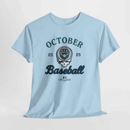 Seattle Baseball Playoffs 2025 October Baseball Stealie Grateful Dead T-shirt