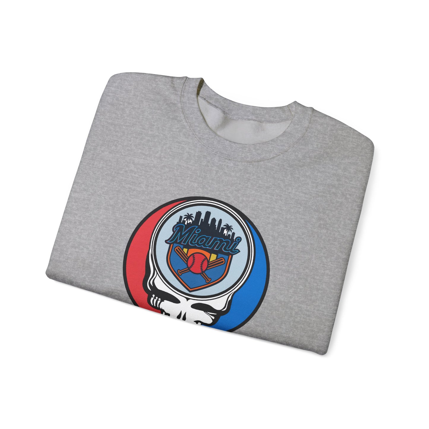 Miami Marlins Grateful Dead Stealie Crewneck Sweatshirt - MLB