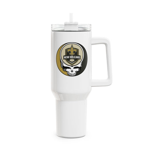 New Orleans Football Stealie "Fat Man" Tumbler, Double Insulated 40oz Travel Mug