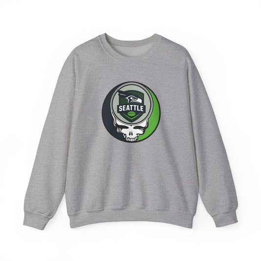 Seattle Football Grateful Dead Stealie Crewneck Sweatshirt