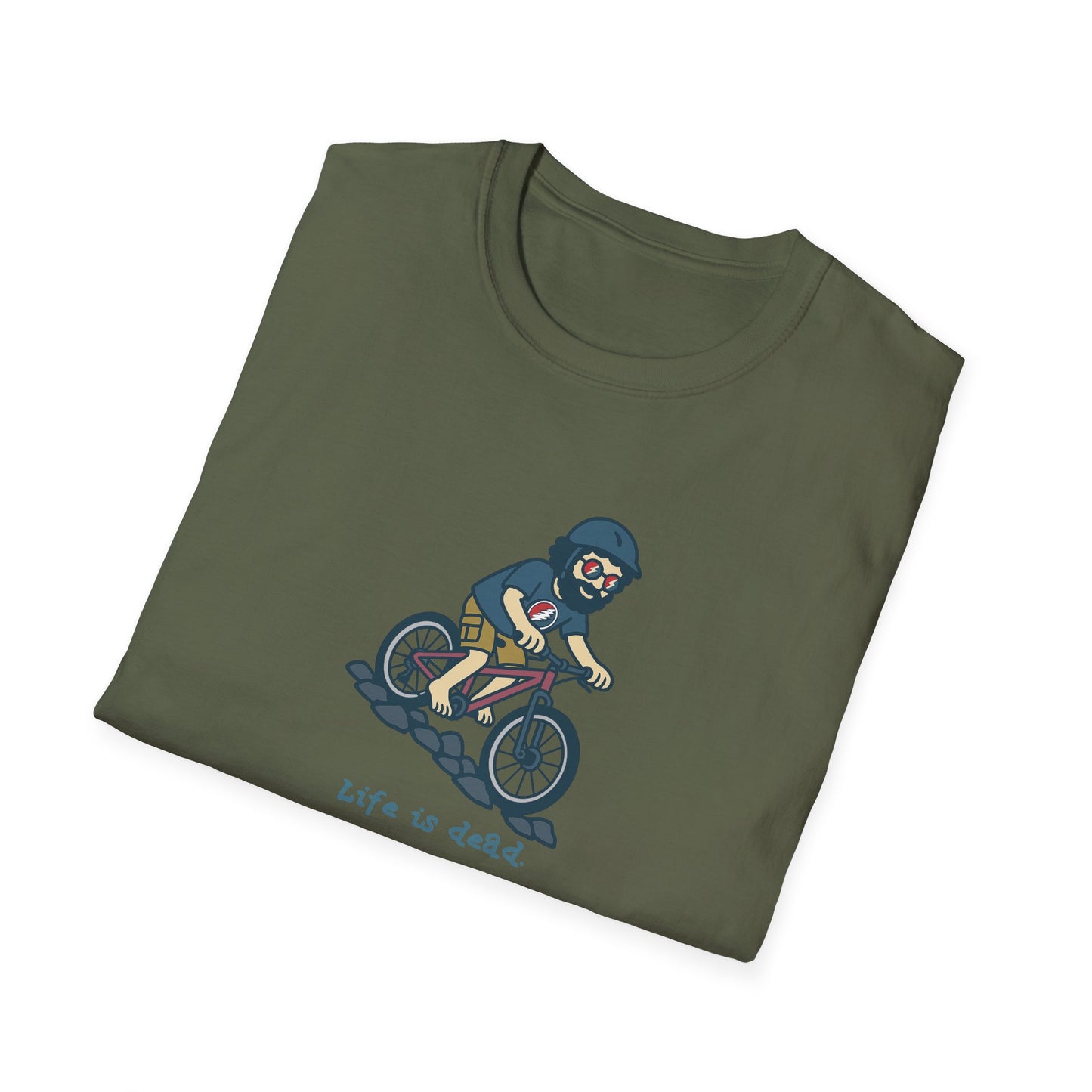Mountain Bikin' Jerry - Life is dead. Grateful Dead TShirt