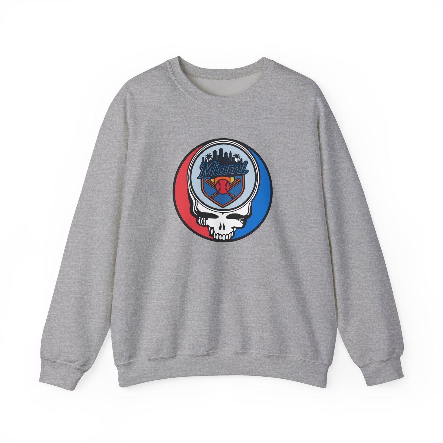 Miami Marlins Grateful Dead Stealie Crewneck Sweatshirt - MLB