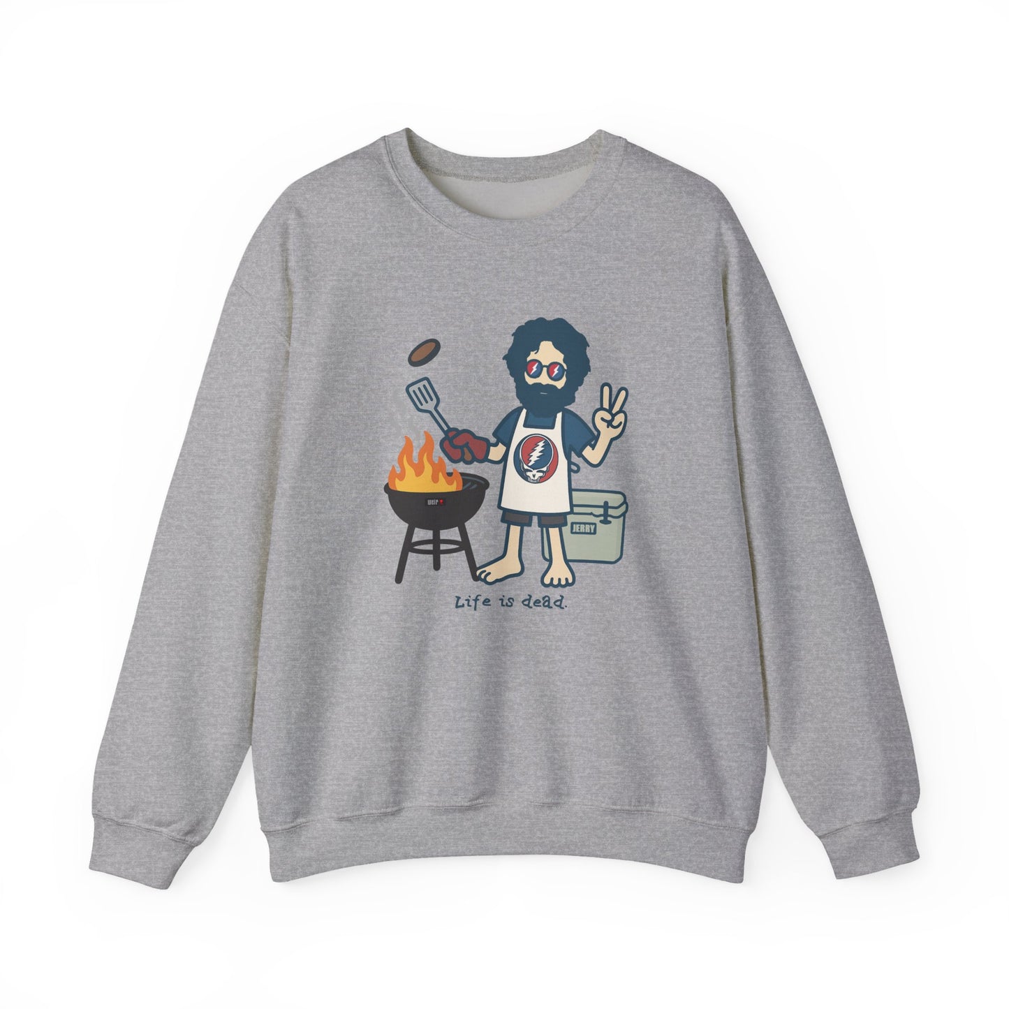 Grillin' Jerry | Life is dead. Crewneck Sweatshirt