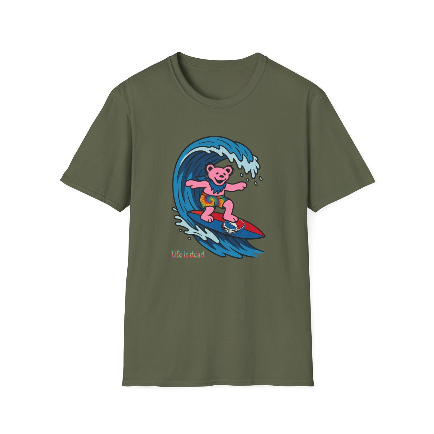 Surfin' Bear - Life is dead. Grateful Dead TShirt