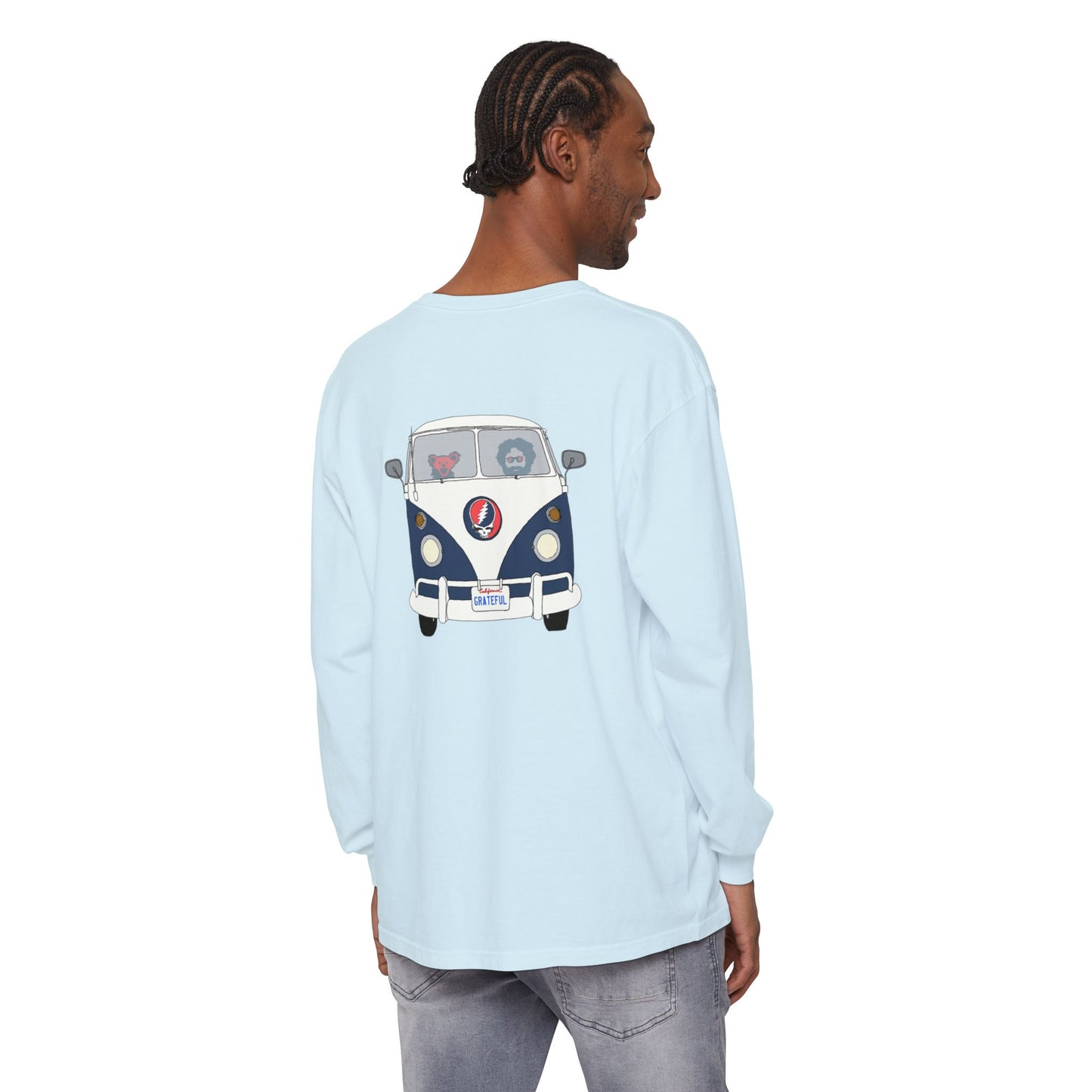 Jerry's Takin' The Bus Grateful Dead Vineyard Collection Garment-Dyed Long Sleeve Two-Sided Shirt