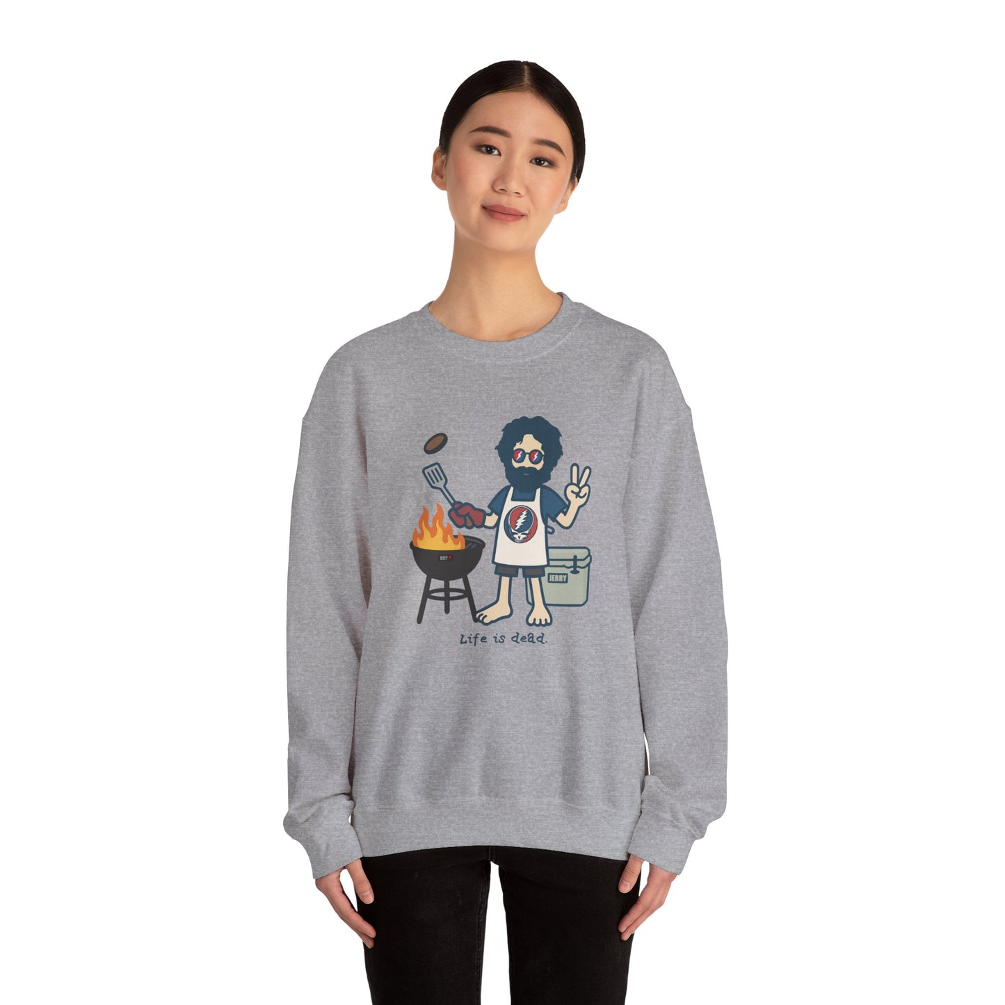 Grillin' Jerry | Life is dead. Crewneck Sweatshirt