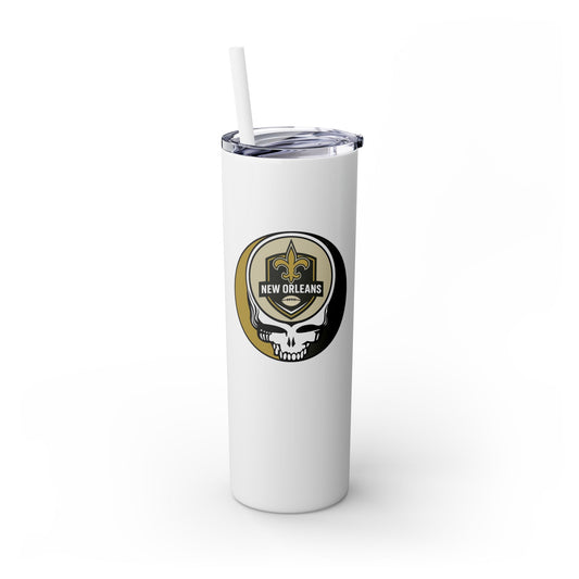 New Orleans Football Stealie Skinny Tumbler with Straw, 20oz - NFL