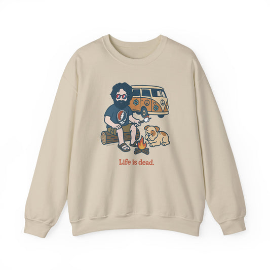 Jerry and Frank are Camping | Life is dead. Crewneck Sweatshirt