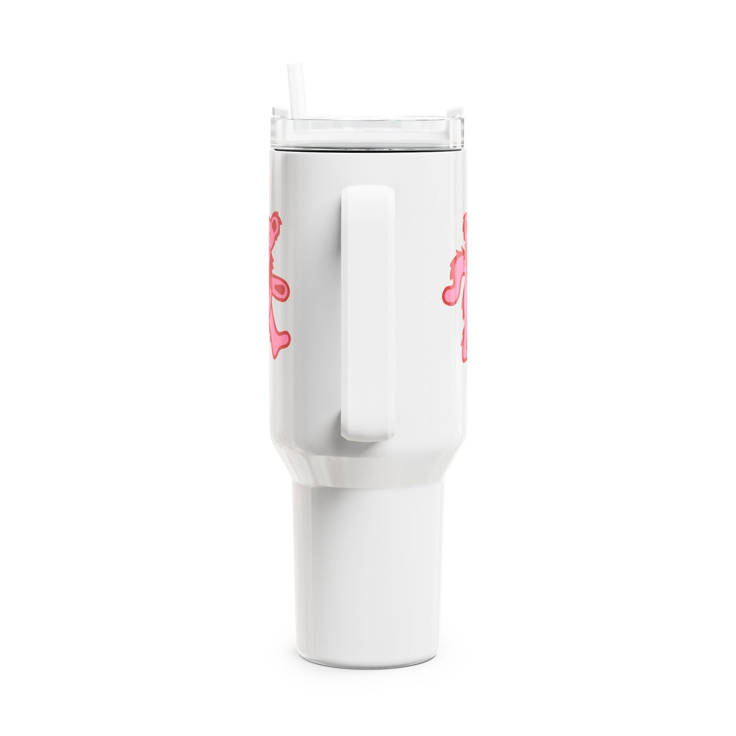 Pink Dancing Bear "Fat Man" Tumbler, Double Insulated 40oz Travel Mug