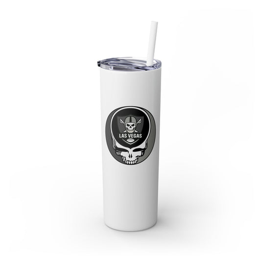Las Vegas Football Stealie Skinny Tumbler with Straw, 20oz - NFL