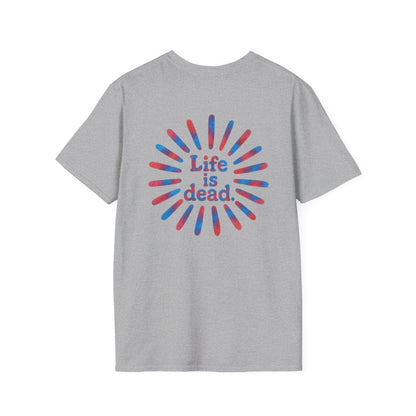 Tie Dye Sunburst and Jerry Life is dead. Grateful Dead T-Shirt