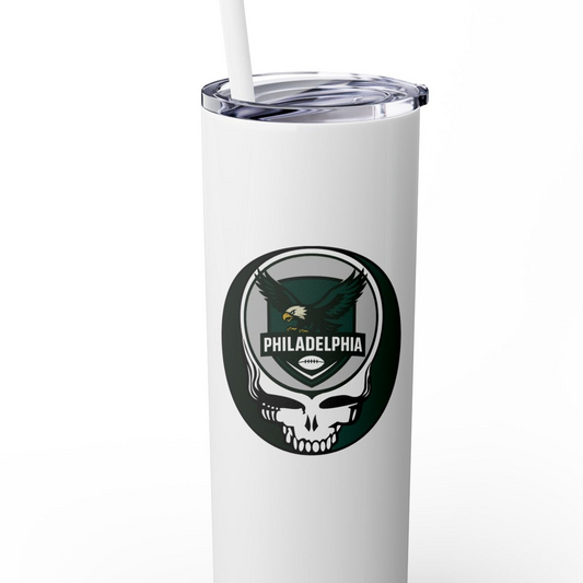 Philadelphia Football Stealie Skinny Tumbler with Straw, 20oz - NFL