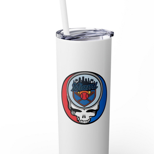 Miami Marlins Skinny Tumbler with Straw, 20oz