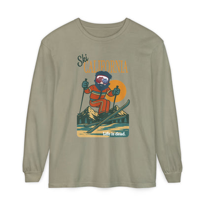 Ski California - Life is dead. Mountain Collection Garment-Dyed Long Sleeve T-Shirt