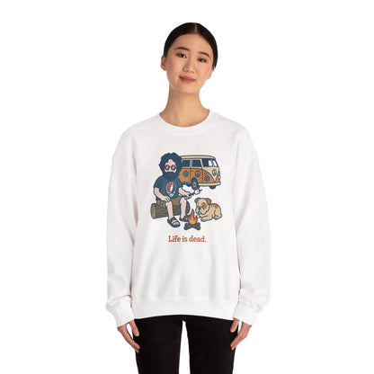 Jerry and Frank are Camping | Life is dead. Crewneck Sweatshirt