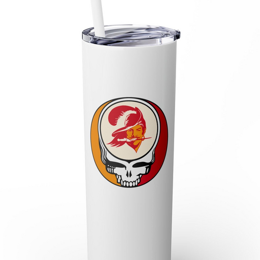Tampa Bay Football Stealie Skinny Tumbler with Straw, 20oz - NFL