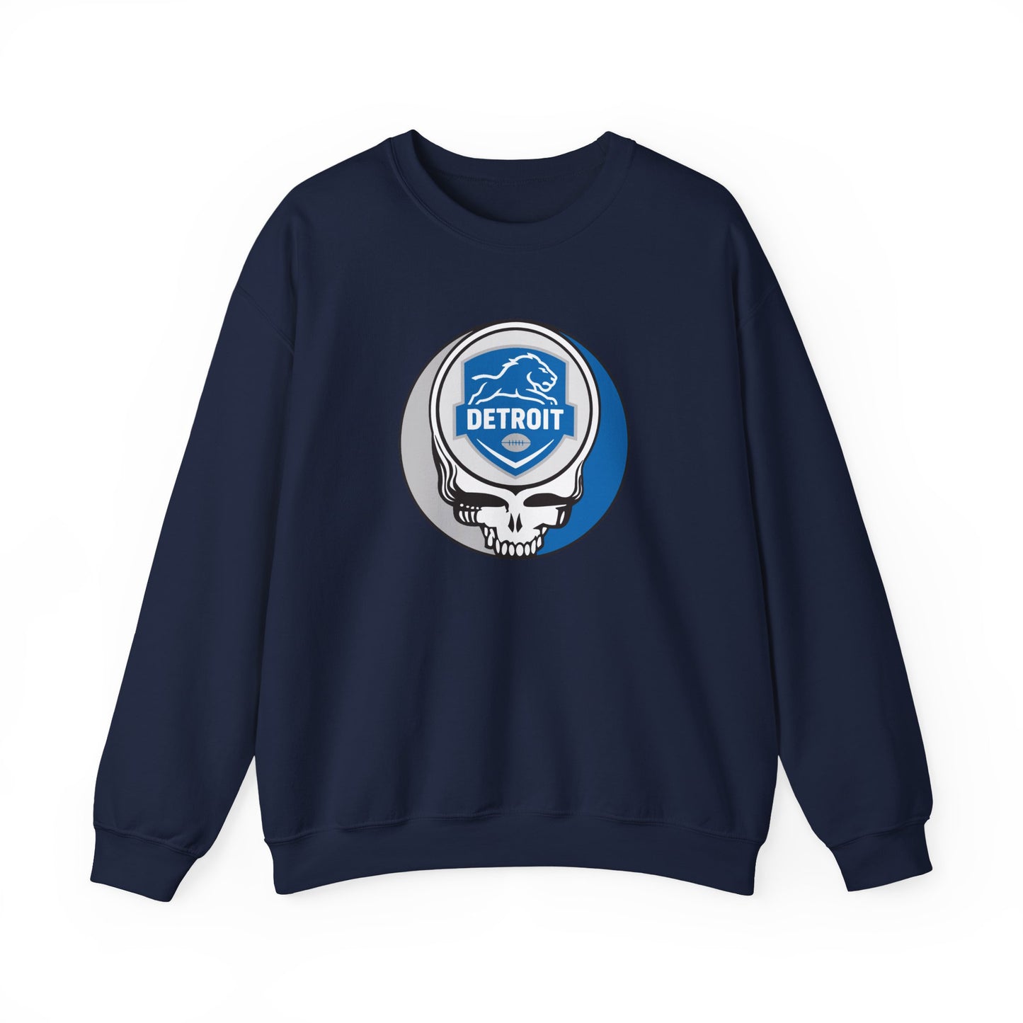 Detroit Football Grateful Dead Stealie Crewneck Sweatshirt
