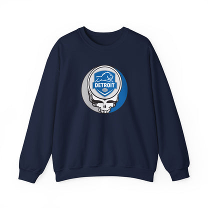 Detroit Football Grateful Dead Stealie Crewneck Sweatshirt