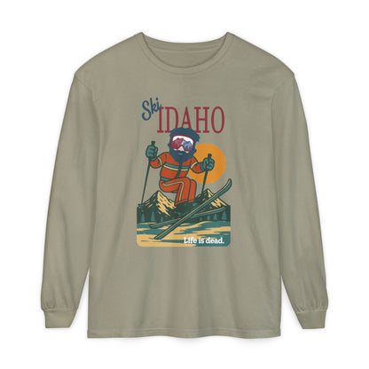 Ski Idaho - Life is dead. Mountain Collection Garment-Dyed Long Sleeve T-Shirt