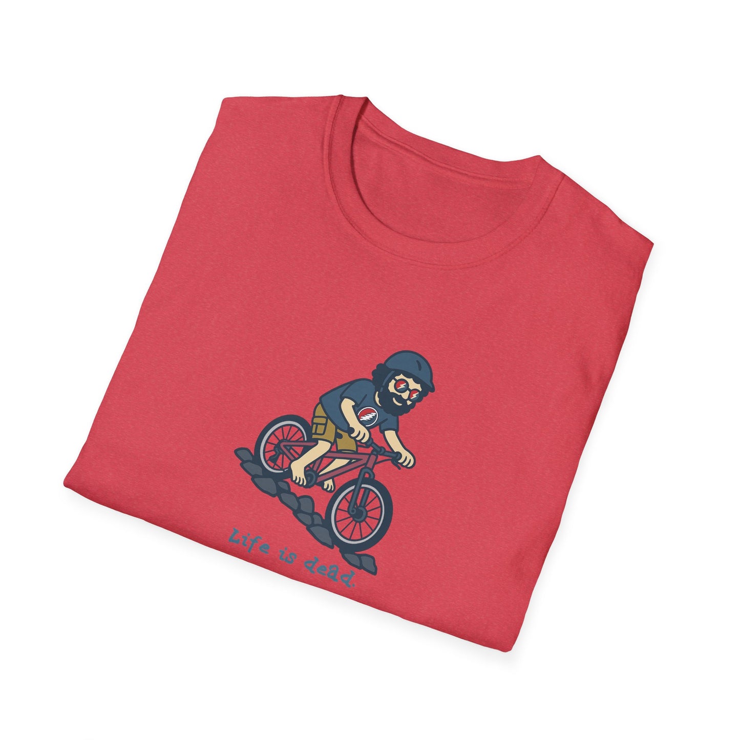 Mountain Bikin' Jerry - Life is dead. Grateful Dead TShirt