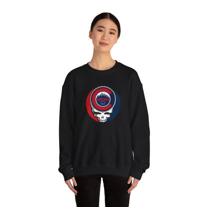 Chicago Cubs Stealie Grateful Dead Crewneck Sweatshirt - MLB