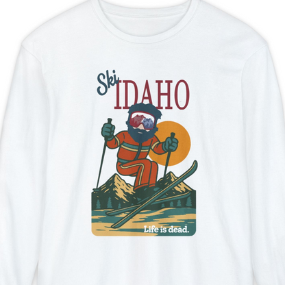Ski Idaho - Life is dead. Mountain Collection Garment-Dyed Long Sleeve T-Shirt