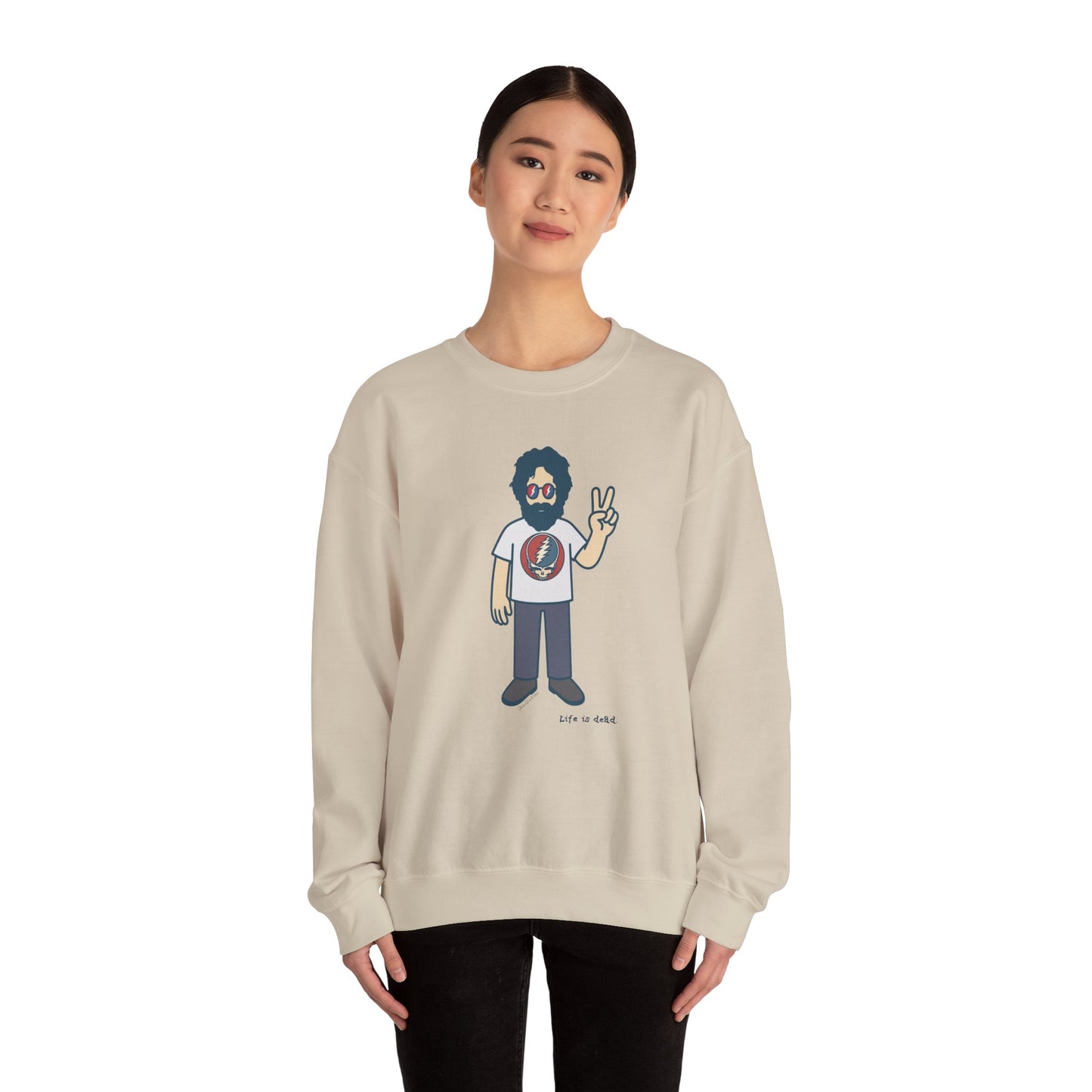 Peace Lovin' Jerry | Life is dead. Crewneck Sweatshirt